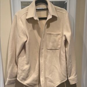 Aritzia TNA Cream Fleece Button-Up Jacket